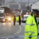 Derby Street Bolton Crash Overturned Car