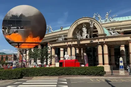 Trafford fire sends smoke plume near shopping centre Manchester , 2026