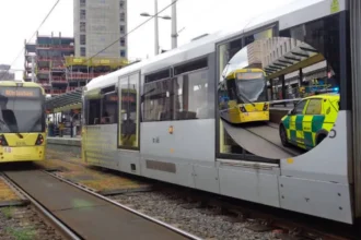 Market Street tram incident Manchester city centre cordon