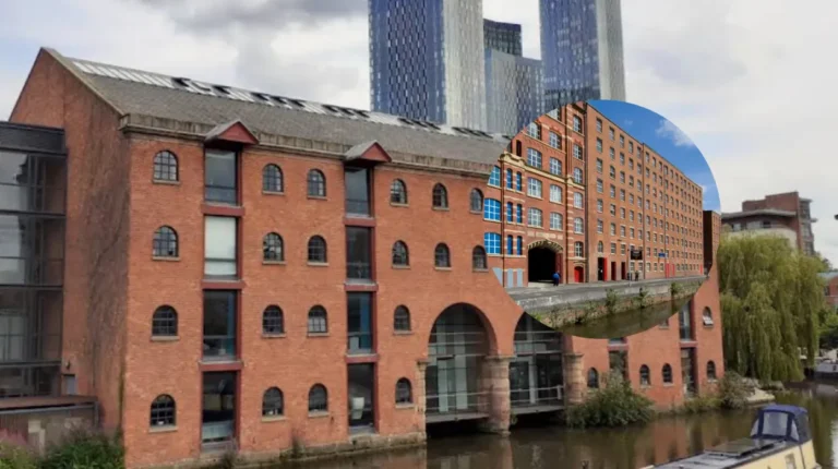 Ancoats Canal dog rescue strangers lower man over water edge