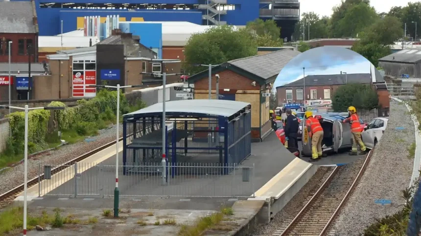 Oldham crash Car overturns on Staley Street as police cordon street